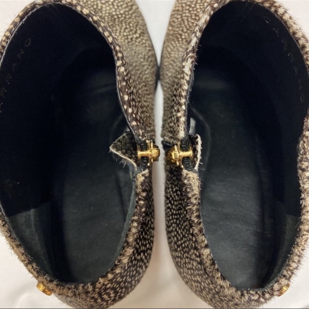 CARRANO Anthropologie | Pony Hair Ankle Booties Polka Dot Black/Beige Women’s 10 - Picture 14 of 16
